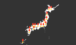 日本地図とキャンドルナイトの画像
